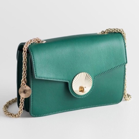 & Other Stories Handbags - & Other Stories Embossed Lock Crossbody Back Green